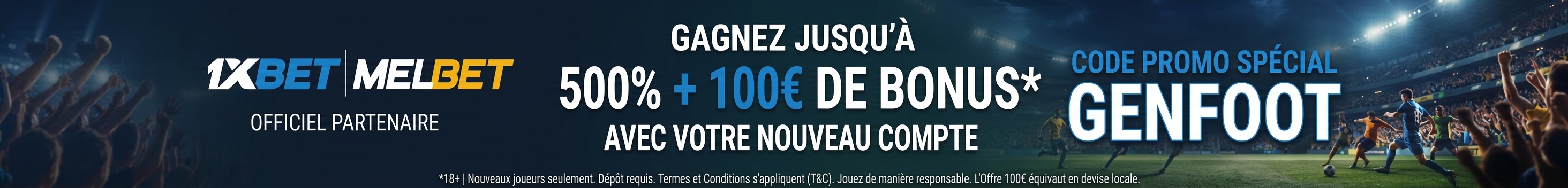 Bonus de bienvenue - Pariez sur le football
